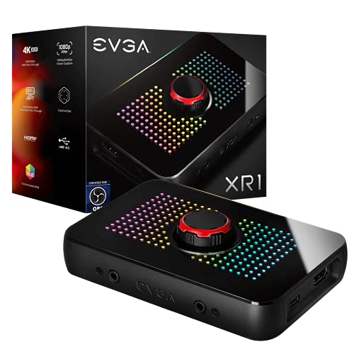 EVGA XR1 Capture Device, Certificado para OBS, USB 3.0, 4K Pass Through, ARGB, Audio Mixer