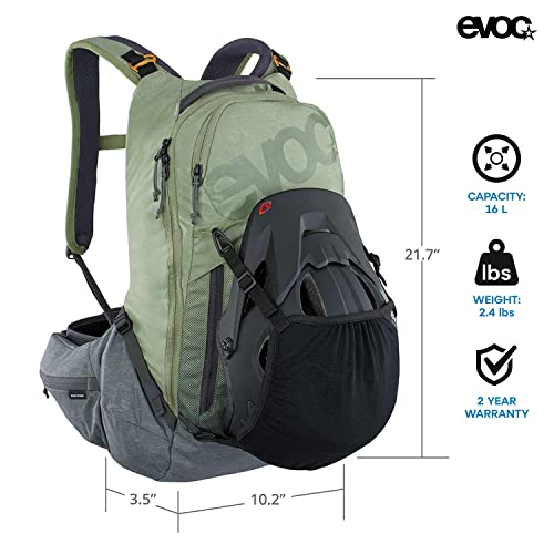 Evoc Trail Pro 16 - Bolsa para Bicicleta de montaña, Unisex, Color Verde Oliva y Gris