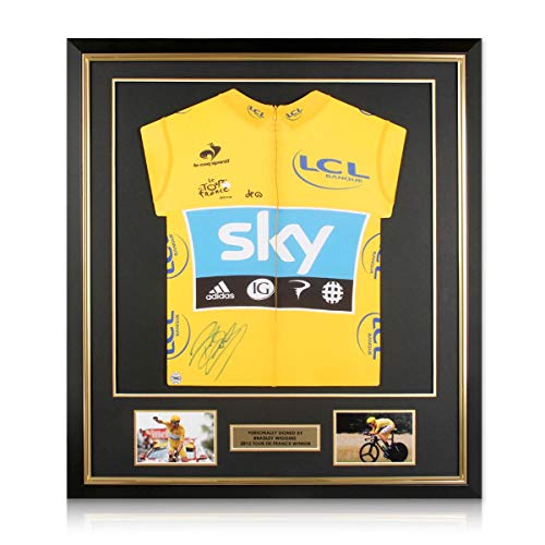 exclusivememorabilia.com Bradley Wiggins firmó el Maillot Amarillo Tour De France 2012. Enmarcado