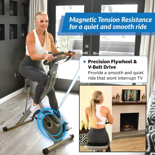 EXERPEUTIC Folding Magnetic Upright Bike with Pulse