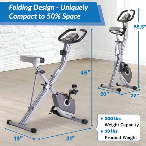 EXERPEUTIC Folding Magnetic Upright Bike with Pulse