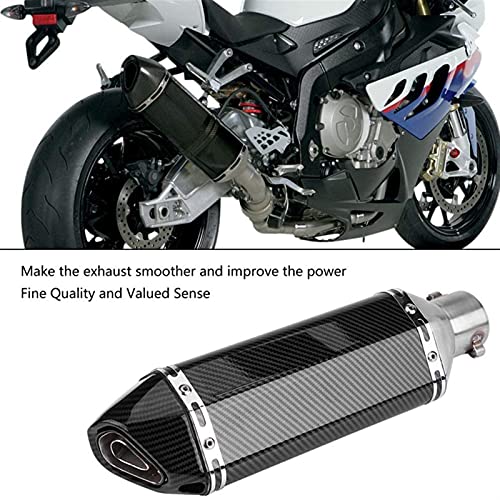 Extracto Universal Motocicleta de Fibra de Carbono Escape de Escape Tubo de silenciador 51mm (Color : 370mm)