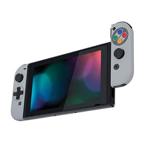 eXtremeRate Carcasa D-Pad Versión con ABXY Drecctión Botones para Nintendo Switch Joy-con OLED Funda de Agarre Reemplazo Shell para Nintendo Switch Joycons No Incluye Carcasa de Consola(SFC SNES EU)