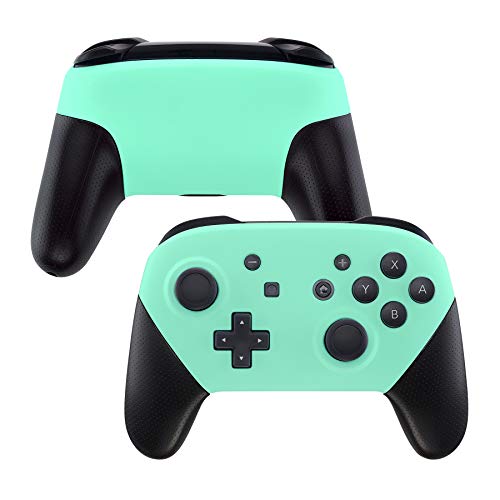 eXtremeRate Carcasa para Nintendo Switch Pro Funda Delantera Placa Trasera Cubierta de Tacto Suave DIY Shell de reemplazo Case para Nintendo Switch Pro-Controlador NO Incluido (Menta Verde)