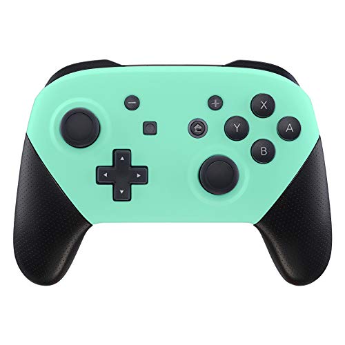 eXtremeRate Carcasa para Nintendo Switch Pro Funda Delantera Placa Trasera Cubierta de Tacto Suave DIY Shell de reemplazo Case para Nintendo Switch Pro-Controlador NO Incluido (Menta Verde)