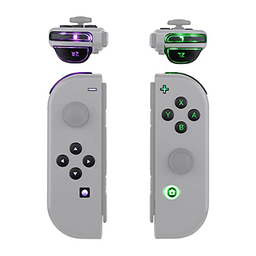 eXtremeRate DFS LED Botones Kit para Nintendo Switch Teclas de 7 Colores 9 Modos Control NS Joycon Botón de ABXY Gatillos Dirección Botones Luminosos para Joy-Con de Switch-No incluye Joycon(Símbolos)