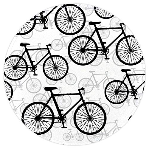 EZIOLY Vector Bikes Alfombra de baño antideslizante, lavable, redonda, alfombra de baño, para salón, dormitorio, cocina, sala de juegos, 40 x 40 cm