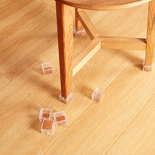 Ezprotekt Tazas de goma para pies de silla, 16 PCS 29-35 mm Silicona antideslizante Cuadrados Muebles Patas de patas Mesa Pies Cubiertas Cubiertas Muebles Almohadillas Protector de piso