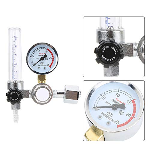 Fafeicy Argón CO2 Mig Tig Regulador del medidor de flujo, G 5/8 Aleación tipo de etapa única Argón CO2 Indicador de presión, para soldadura MIG y TIG