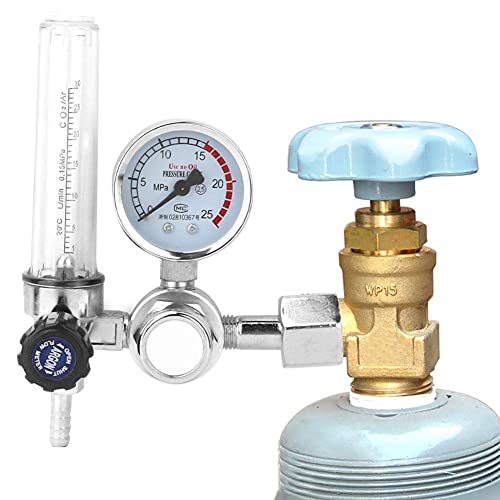 Fafeicy Argón CO2 Mig Tig Regulador del medidor de flujo, G 5/8 Aleación tipo de etapa única Argón CO2 Indicador de presión, para soldadura MIG y TIG