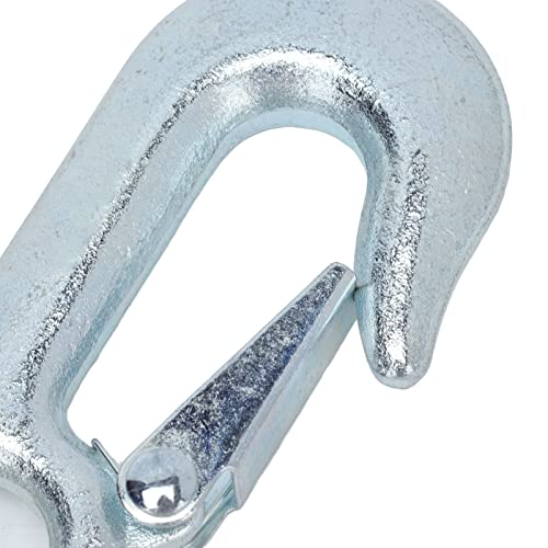 Fafeicy Gancho de Cabrestante de 4 Piezas, Juego de Deslizamiento de Horquilla Galvanizado con Pestillos de Seguridad para Remolques, Yates, Motocicletas, Portabicicletas Rvs(90 * 18mm)