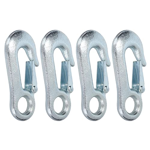 Fafeicy Gancho de Cabrestante de 4 Piezas, Juego de Deslizamiento de Horquilla Galvanizado con Pestillos de Seguridad para Remolques, Yates, Motocicletas, Portabicicletas Rvs(90 * 18mm)