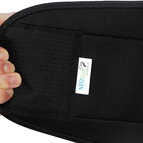 Faja lumbar de neopreno con tiras dobles de compresión - Sujeción para la parte baja de la espalda - Marca Neotech Care (Negro, XXXXL)