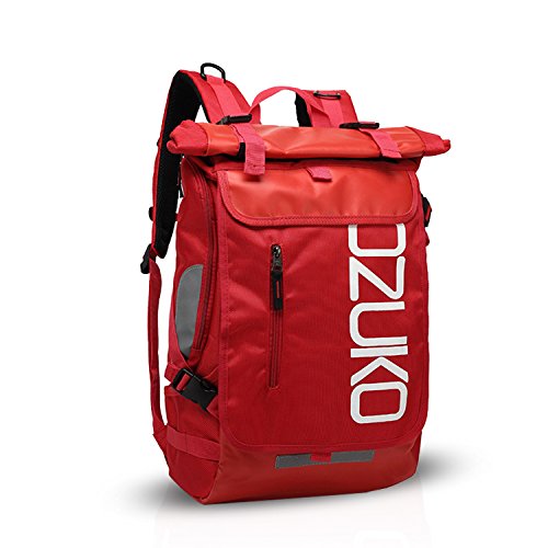FANDARE Mochila de Viaje 15.6 Pulgada Ordenador Portátil Backpack Camping Mochila de Montañismo Hombre Mujer Impermeable Poliéster Rojo A