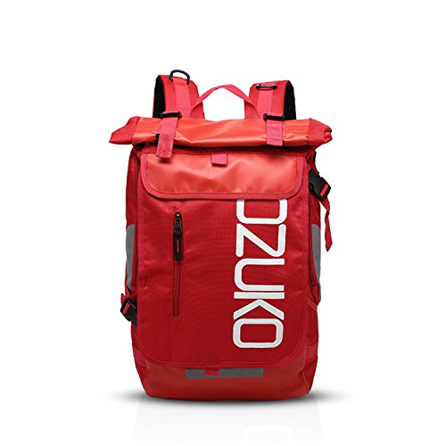 FANDARE Mochila de Viaje 15.6 Pulgada Ordenador Portátil Backpack Camping Mochila de Montañismo Hombre Mujer Impermeable Poliéster Rojo A