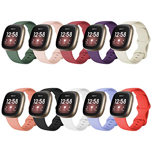 FatcatBand Correa Compatible con Fitbit Versa 3 / Fitbit Sense Correa, Classic Sport Banda de Repuesto de Pulsera de Silicona Suave Compatibles con Fitbit Versa 3 / Fitbit Sense