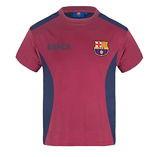 FC Barcelona - Camiseta oficial de entrenamiento - Para niño - Poliéster - Rojo - 6-7 años