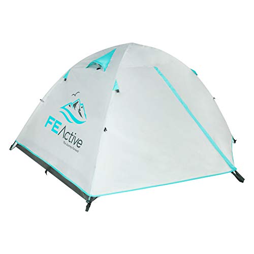 FE Active Tienda de Campaña 2 Personas – Tienda de Camping 4 Estaciones de Alta Cualidad para 1 o 2 Personas con Cubierta Impermeable, Postes de Aluminio. Todas las Temporadas I Diseñado en California