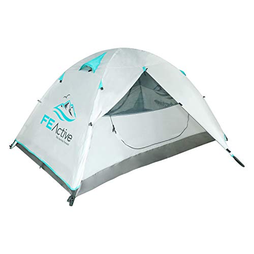 FE Active Tienda de Campaña 2 Personas – Tienda de Camping 4 Estaciones de Alta Cualidad para 1 o 2 Personas con Cubierta Impermeable, Postes de Aluminio. Todas las Temporadas I Diseñado en California