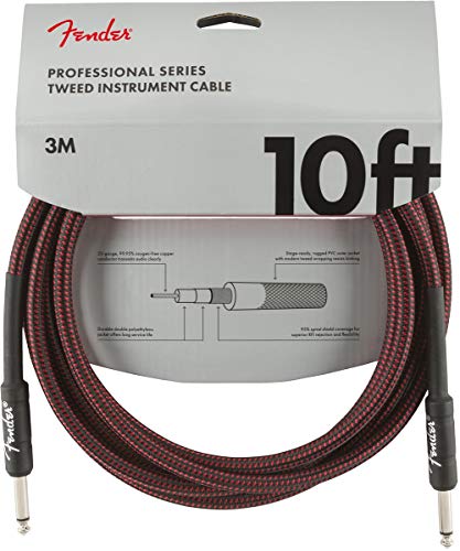 Fender 099-0820-061 Cable de instrumentos de la serie profesional - 10 '- STR / STR - Tweed rojo