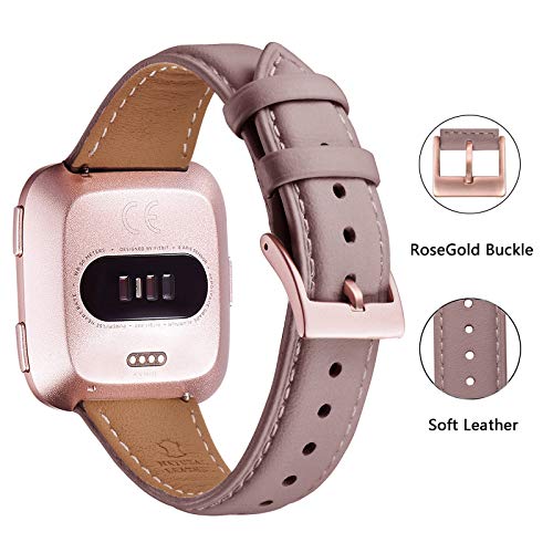 FENGLIN Compatible con correa Fitbit Versa 2/Fitbit Versa, correa de repuesto ajustable para Fitbit Versa 2/Fitbit Versa/Versa SE/Versa Lite(Mauve/RoseGold)