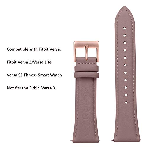 FENGLIN Compatible con correa Fitbit Versa 2/Fitbit Versa, correa de repuesto ajustable para Fitbit Versa 2/Fitbit Versa/Versa SE/Versa Lite(Mauve/RoseGold)