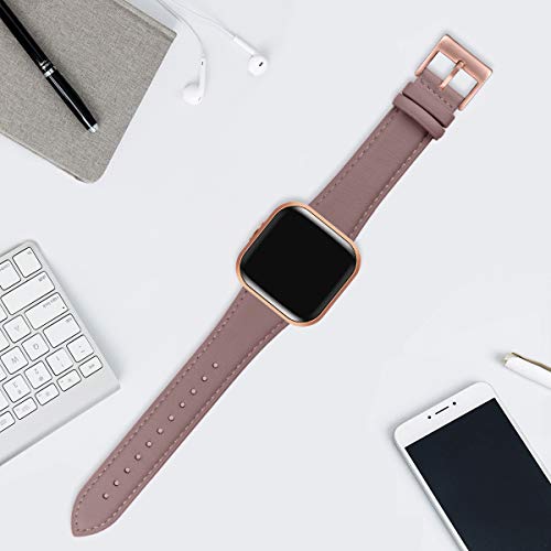 FENGLIN Compatible con correa Fitbit Versa 2/Fitbit Versa, correa de repuesto ajustable para Fitbit Versa 2/Fitbit Versa/Versa SE/Versa Lite(Mauve/RoseGold)