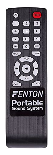 Fenton FT12LED - Altavoz portátil de 12 Pulgadas con Ruedas de 700 vatios con batería incorporada, LED, micrófono inalámbrico, Bluetooth, Reproductor de MP3 USB/SD, Control Remoto