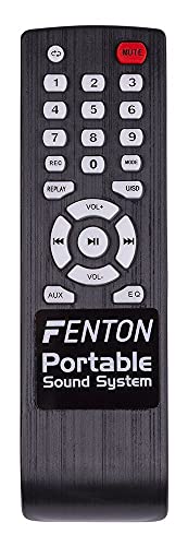 Fenton FT12LED - Altavoz portátil de 12 Pulgadas con Ruedas de 700 vatios con batería incorporada, LED, micrófono inalámbrico, Bluetooth, Reproductor de MP3 USB/SD, Control Remoto