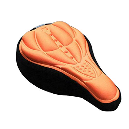 Festnight Bike 3D Saddle Seat Cover Bike Transpirable Soft Comfort Pad Cojín Acolchado (Naranja)