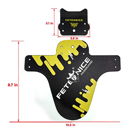 FETESNICE Funda de protección para Guardabarros de Bici contra Salpicaduras Mud Guard Plus 26" 650B 27,5" 29" MTB (2 Piezas) (Amarillo)