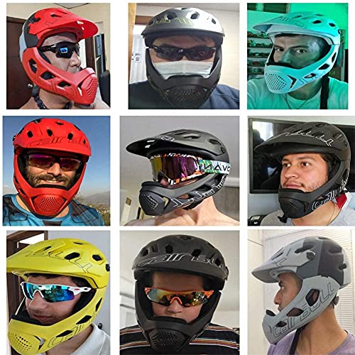 FFKL Cascos para Hombres Mountain Bike Safety Light for Road and Cross-Couth Country Motorcycle Helmets Full-Face Safety Helmets Hombres Y Mujeres De Esquí para MujerVIIPOO,Yellow-M/L（56-62cm）