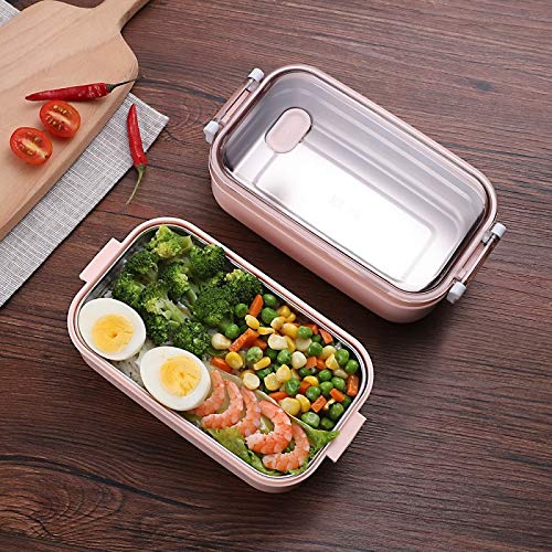 Fiambrera El Almuerzo De Acero Inoxidable 800 Ml Niños Caja De Almacenamiento Japón Contenedor De Alimentos De Picnic De La Escuela Portátil Conjunto Bento Box Con Bolsa De Almuerzo (Color : Green)