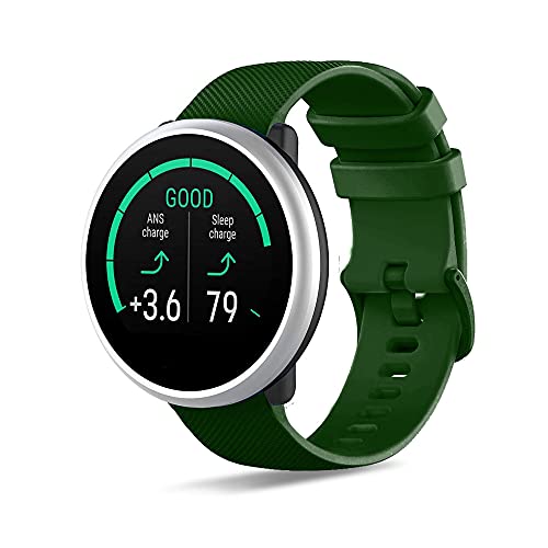 Ficocean Correa de Reloj Compatible con Polar Ignite /Polar Unite, Universal 20mm Correa de Silicona Pulsera de Repuesto Banda de Deportes Fitness (Verde Militar)