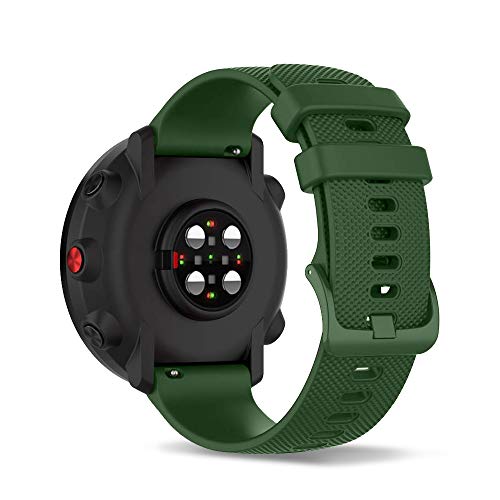 Ficocean Correa de Reloj Compatible con Polar Ignite /Polar Unite, Universal 20mm Correa de Silicona Pulsera de Repuesto Banda de Deportes Fitness (Verde Militar)