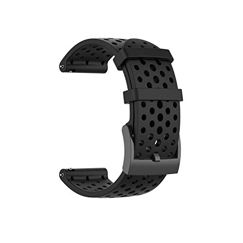 Ficocean Correa de Reloj Compatible para Suunto 9, Pulsera de Silicona Brazalete de Repuesto Banda de Deportes Correa de Muñeca para Suunto 9 /Suunto Spartan Sport Wrist HR Baro (Negro, L)