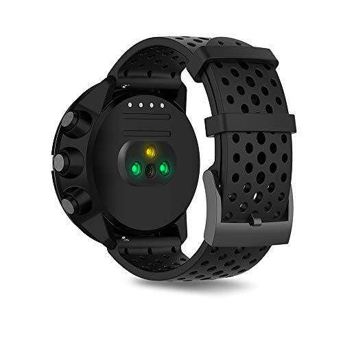 Ficocean Correa de Reloj Compatible para Suunto 9, Pulsera de Silicona Brazalete de Repuesto Banda de Deportes Correa de Muñeca para Suunto 9 /Suunto Spartan Sport Wrist HR Baro (Negro, L)