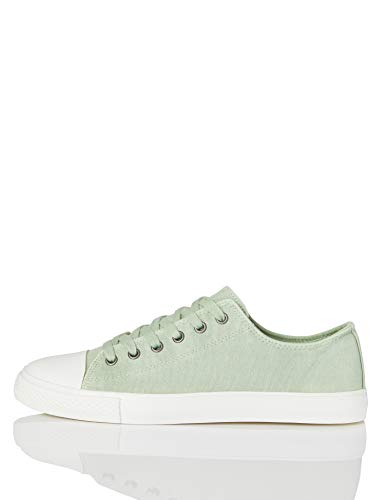 find. Low-Top Canvas Zapatillas Altas, Grün (Washed Green), 37 EU