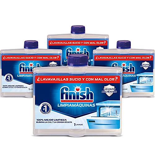 Finish Limpiamáquinas - Limpieza higiénica para el lavavajillas contra el mal olor, la cal y la grasa - 4 Unidades