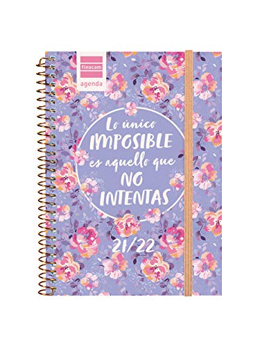 Finocam Agenda 2021 2022 Semana vista apaisada Septiembre 2021, Junio 2022 10 meses y Julio/Agosto resumidos 8º, 120x164 Secundaria Imposible Español