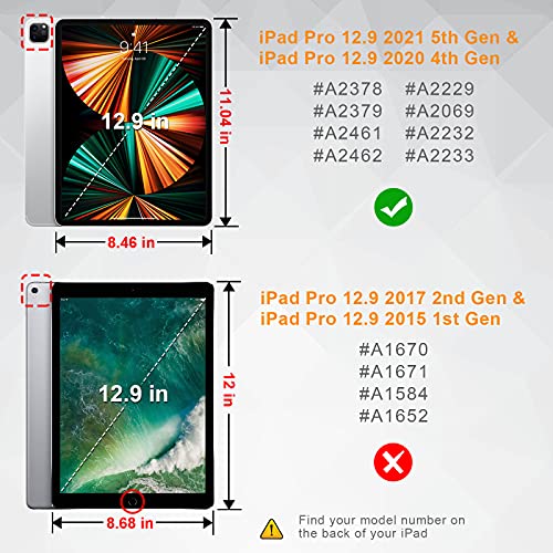 Fintie Funda Giratoria Compatible con iPad Pro 12,9" (5.ª Generación, 2021) - Carcasa con Portalápiz Rotación de 360 Grados Compatible con iPad Pro 12,9" 2020/2018, Mármol Rosa Dorado