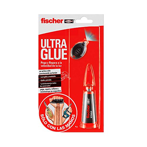 fischer SCLM - adhesivo con luz ultravioleta para pegar,reparar, rellenar y reconstruir pequeñas superfícies, gafas o juguetes ,4gr