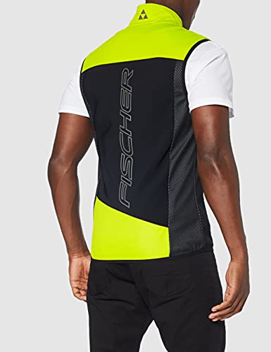 Fischer Sports WS Vest Light-Oestersund - Chaleco para Hombre, otoño/Invierno, Hombre, Color Negro/Amarillo, tamaño XX-Large