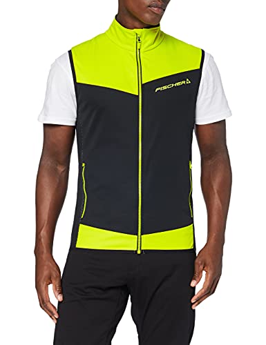 Fischer Sports WS Vest Light-Oestersund - Chaleco para Hombre, otoño/Invierno, Hombre, Color Negro/Amarillo, tamaño XX-Large