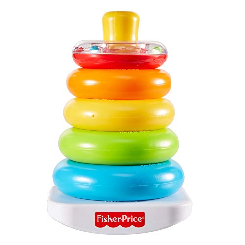 Fisher-Price Pirámide balanceante, juguete clásico de apilar aros para niños + 6 meses (Mattel GKD51)