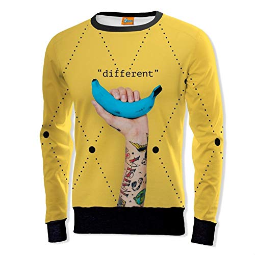 FISHIKII | Sudadera Banana Different - 100% Poliéster - Todas Las Temporadas 2020 - Hombre | Multicolor | M