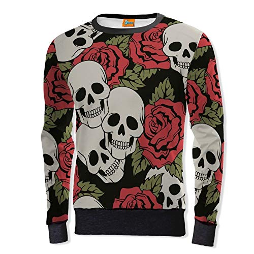 FISHIKII | Sudadera Calavera - 100% Poliéster - Todas Las Temporadas 2020 - Hombre | Multicolor | M