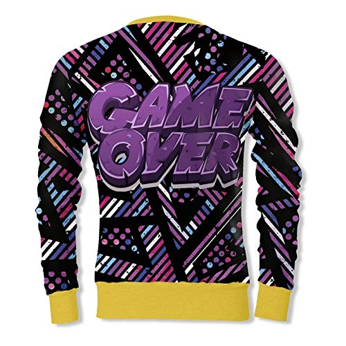 FISHIKII | Sudadera Game Over - 100% Poliéster - Todas Las Temporadas 2020 - Hombre | Multicolor | L