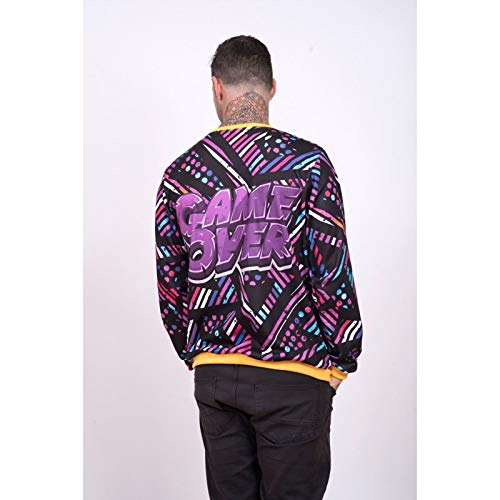 FISHIKII | Sudadera Game Over - 100% Poliéster - Todas Las Temporadas 2020 - Hombre | Multicolor | L