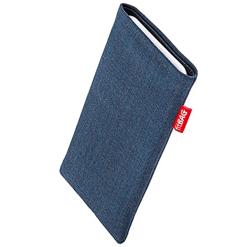 FITBAG Jive Azul Funda para móvil. Funda de Tela Azul con Forro de Microfibra Interior para Apple iPhone 12 / iPhone 12 Pro/iPhone 13 / iPhone 13 Pro